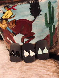 Cow tag earrings